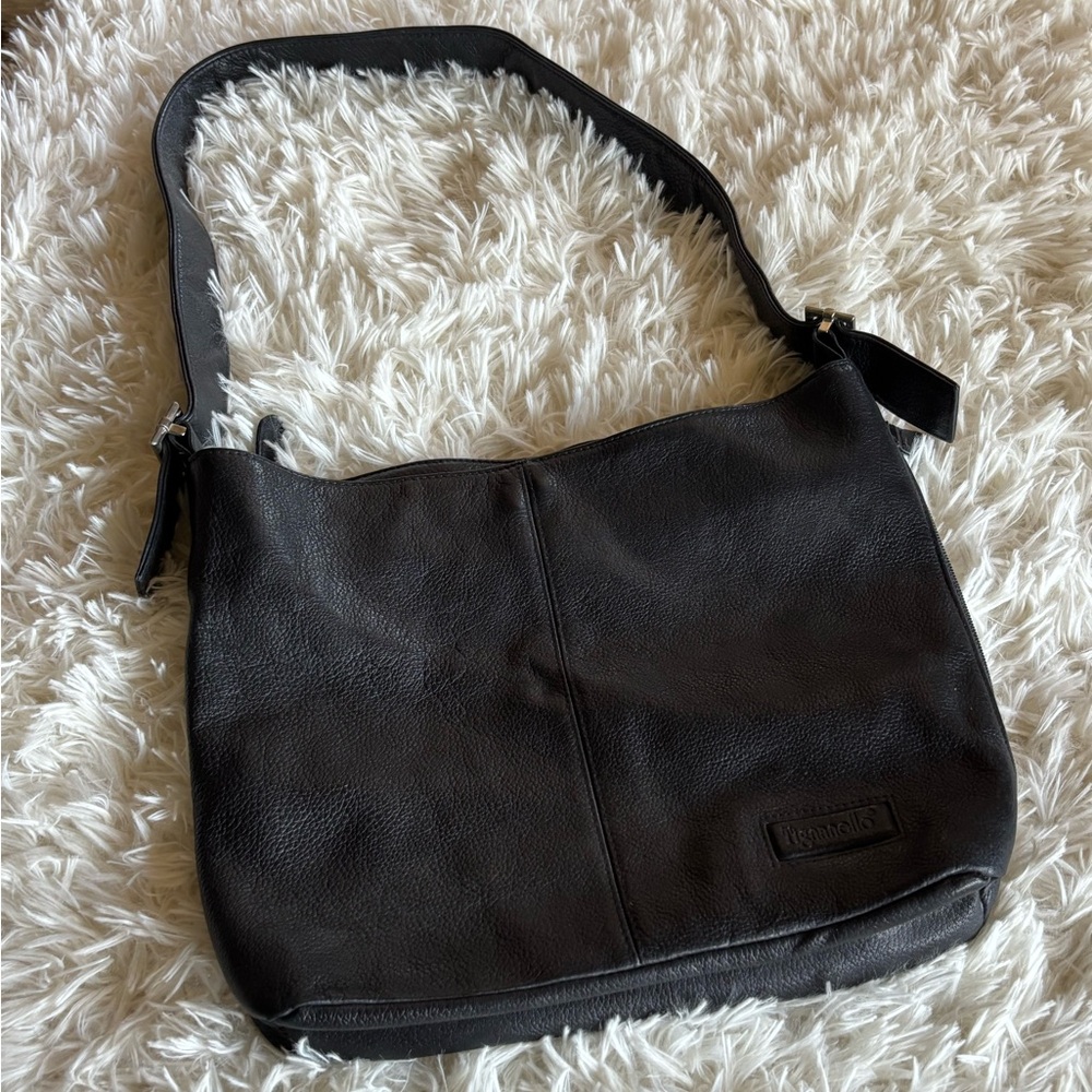 Tiganello black leather shoulder bag y2k